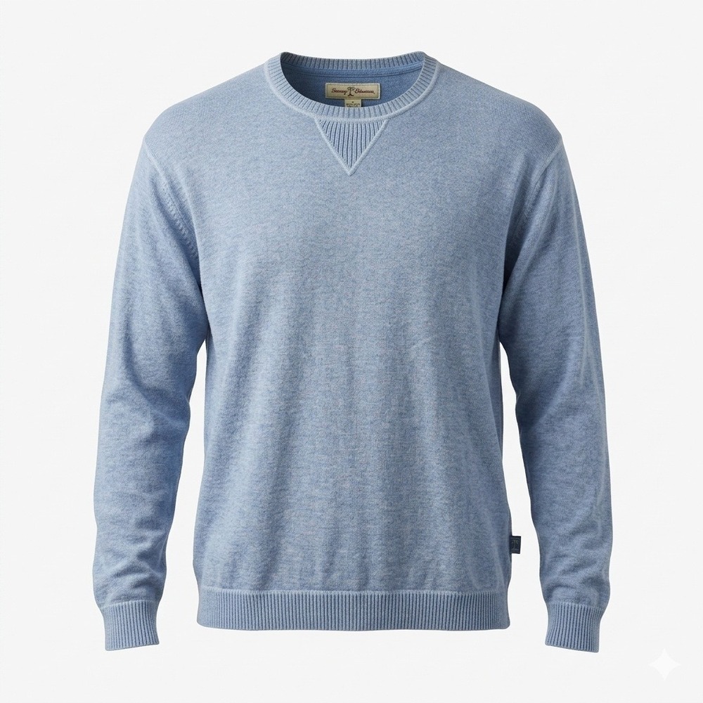 Tommy Bahama Y2K Mens Blue 100% Cotton Long Sleeve Sweater M Layer Relaxed Beach